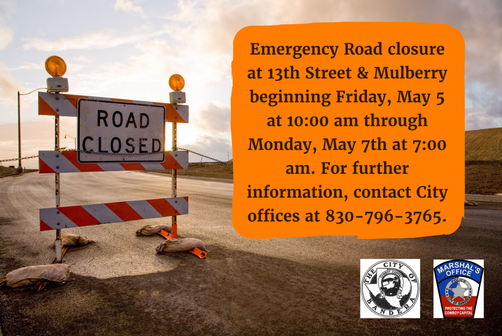 Emergency Road Closure Bandera, TX